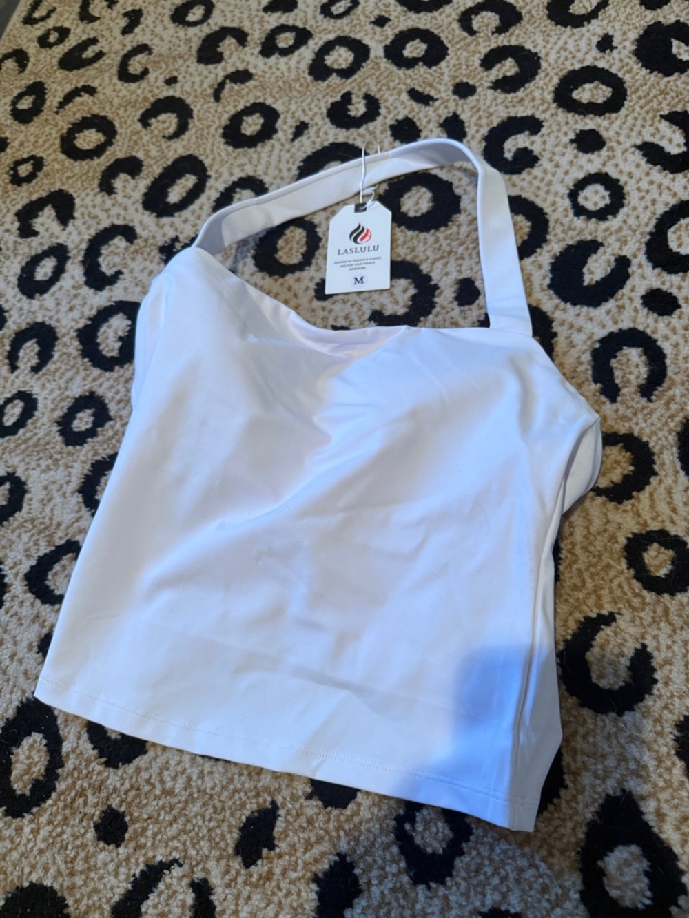 Laslulu White Square Neck Tank Top